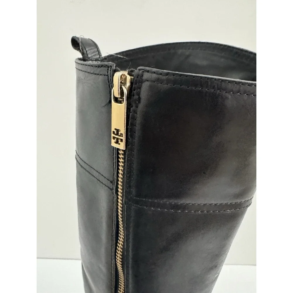Tory Burch Blaire Size 6 M‎ Leather Womens Riding Boots Black